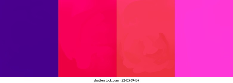 Conjunto de gradientes vectores azul, rojo, violeta y rosa. Colección de rectángulos elegantes y de diseño.