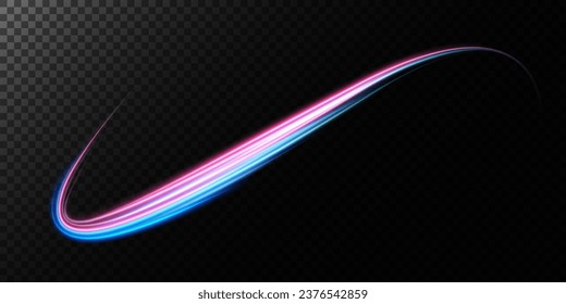 Set of blue and red wavy lines on a transparent background. Vector illustration