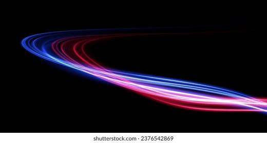 Conjunto de líneas onduladas azules y rojas sobre un fondo transparente. Ilustración del vector