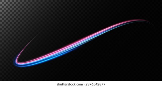 Set of blue and red wavy lines on a transparent background. Vector illustration