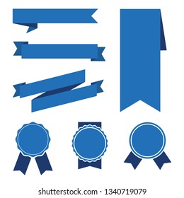 set of blue ribbon banner icon,arch ribbon banner,ribbon vector banner, on white background