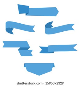 set of blue ribbon banner icon,ribbon vector banner, on white background