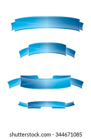 Set Blue Ribbons Stock Vector (Royalty Free) 344671085 | Shutterstock