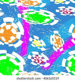 Set Of Blue Round Element For Design. Blue Circle Logo Templates. O Brush Stroke Swirls. O Letter brush paint.