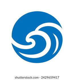 Set of blue sea waves isolated on white background, also a logo idea. Jpeg (bitmap) version also available in gallery