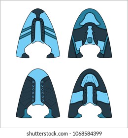 set of blue sneakers