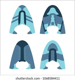 set of blue sneakers