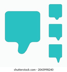 Juego de iconos de chat cuadrado azul sobre fondo blanco. Signo de mensaje. Diseño de arte sencillo. Ilustración vectorial. Imagen de archivo.