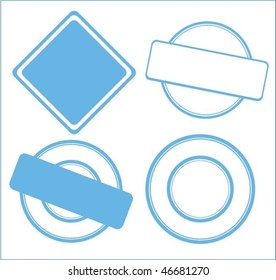 Set of blue stamps