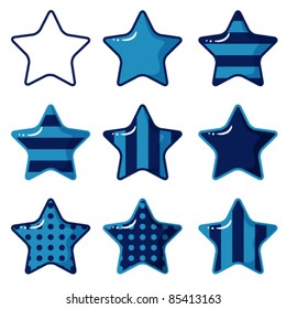 set of blue stars vector