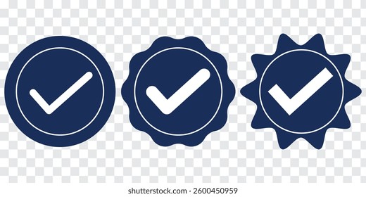 Set of a Blue Tick Mark Icon.  Social media account verification icons. Profile verification icons. EPS 10