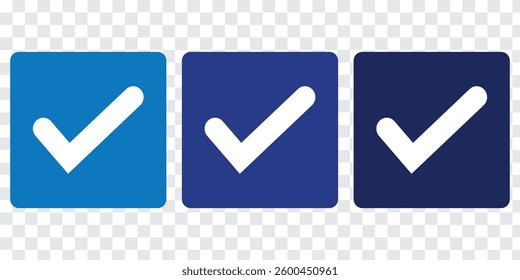 Set of a Blue Tick Mark Icon.  Social media account verification icons. Profile verification icons. EPS 10
