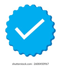 Set of a Blue Tick Mark Icon.  Social media account verification icons. Profile verification icons. EPS 10