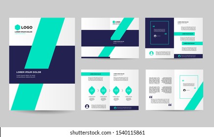 set blue tosca creative brochure template design template