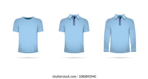 a set of blue t-shirts