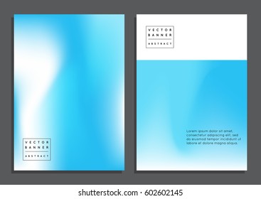 Set of blue universal banners with abstract backgrounds, fluid colors. Vector design for banner, cover, flyer, brochure, wallpaper, invitation card