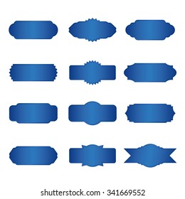 Set of blue vector borders and banners