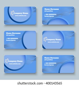 Set of Blue Vector Business Card Design