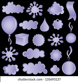 set of blue vector design elements
