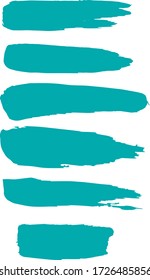 set of blue vector grunge brush strokes 