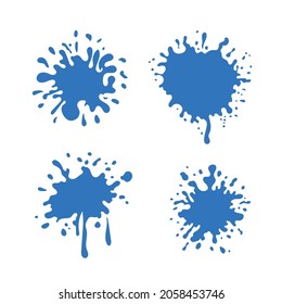 set of Blue vector water splash isolated on white background