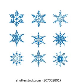 Schneeflocken mit blauem Vektorfass 