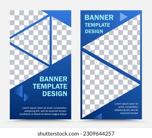 Conjunto de plantillas de banner vectorial vertical azul