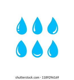 set of blue water drop