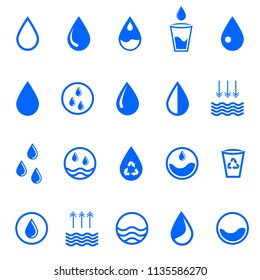 Set of blue water icons