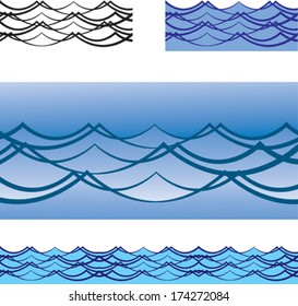 set of blue water waves
