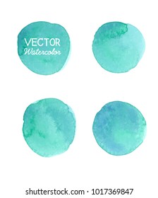 Set of Blue watercolor brush strokes. Vector brush stroke