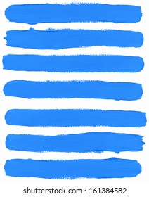set of blue watercolor brush strokes. Vector design element.