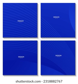 set of blue wave abstract gradient background for business