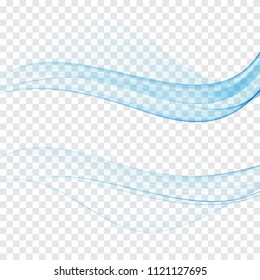 Set of blue waves.Abstract blue wave background.Design element.