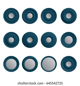 Set of blue and white buttons for internet
