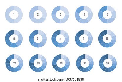Set of blue and white circle diagram for your design. Business chart elements. Circle cart info graphic design. Element of process for your design. 