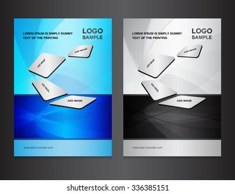 set blue and white Cover design template vector, brochure flyer, Annual report  Layout, book, booklet, poster, leaflet
