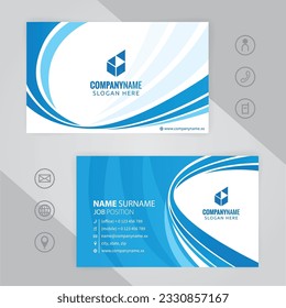 Set of blue and white Modern Corporate Business Card Design Templates, vector eps 10