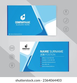 Conjunto de plantillas de diseño de tarjetas de visita modernas, azul y blanco, eps 10