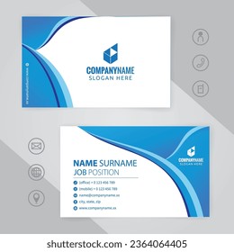 Set of blue and white Modern Corporate Business Card Design Templates, vector eps 10