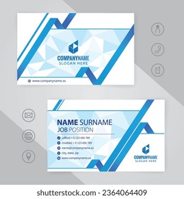 Set of blue and white Modern Corporate Business Card Design Templates, vector eps 10