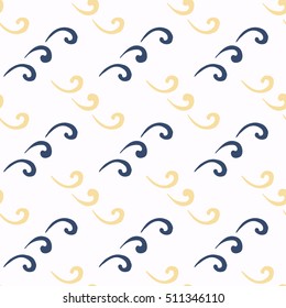 Set of blue and white vector seamless pattern. Scrapbook design elements. Abstract hand drawn fabric texture. Simple wrapping. Summer ornament backdrop