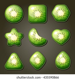 Set of blueberry candies for match tree game or other puzzle game