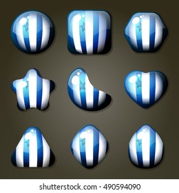 Set of blueberry candies for match tree game or other puzzle game