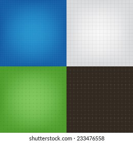 Set of blueprint graphing paper grid background vector EPS10 format in different line styles and colors
