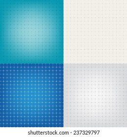 Set of blueprint graphing paper grid background vector EPS10 format in different line styles and colors