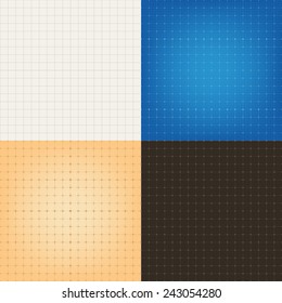 Set of blueprint graphing paper grid background vector EPS10 format in different line styles and colors 