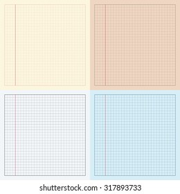 Set of blueprint graphing paper grid background vector EPS10 format in line style and colors