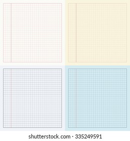 Set of blueprint graphing paper grid background vector EPS10 format in line style and colors