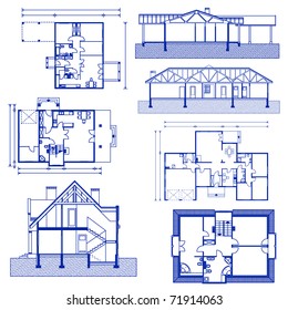 set of blueprints. vector illustration